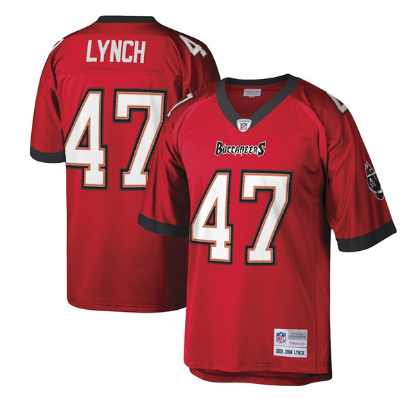 Men's Tampa Bay Buccaneers #47 John Lynch Red Mitchell & Ness Stitched Legacy Replica Jersey